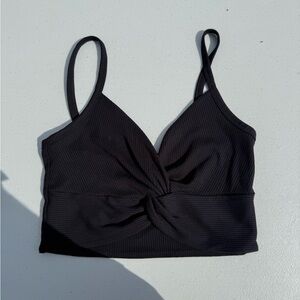 Wilfred Black Ribbed Crop Top